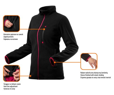 BLUZA POLAROWA DAMSKA, CZARNA, ROZMIAR M BLUZA POLAROWA DAMSKA, CZARNA, ROZMIAR M