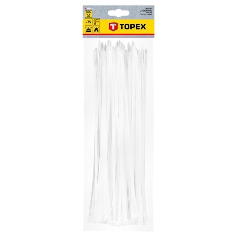 O PASKI ZACISKOWE 4.8 x 300 MM, 75 SZT., BIAŁE O PASKI ZACISKOWE 4.8 x 300 MM, 75 SZT., BIAŁE