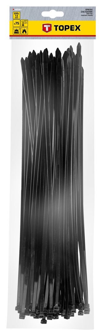 O PASKI ZACISKOWE 7.6 x 500 MM, 75 SZT., CZARNE O PASKI ZACISKOWE 7.6 x 500 MM, 75 SZT., CZARNE
