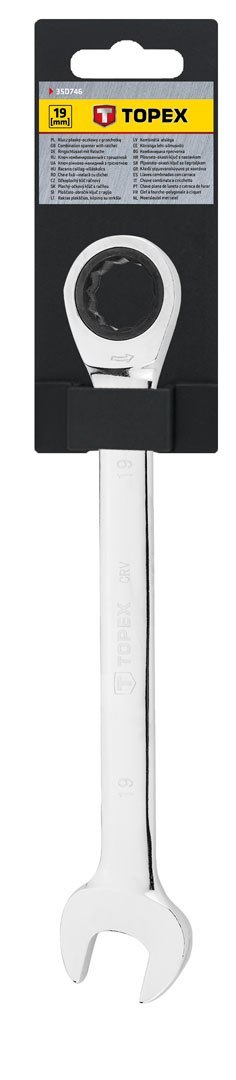 KLUCZ PŁASKO-OCZKOWY Z GRZECHOTKĄ, 19 MM KLUCZ PŁASKO-OCZKOWY Z GRZECHOTKĄ, 19 MM