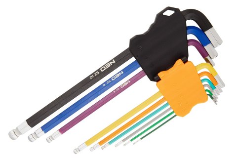KLUCZE SZEŚCIOKĄTNE 1.5-10 MM, ZESTAW 9 SZT. KLUCZE SZEŚCIOKĄTNE 1.5-10 MM, ZESTAW 9 SZT.