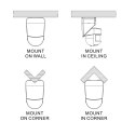 CZUJNIK MACLEAN, ŚCIENNY, RUCHU, ZMIERZCHU, 180° + 360°, 2000W, CZARNY, MCE295