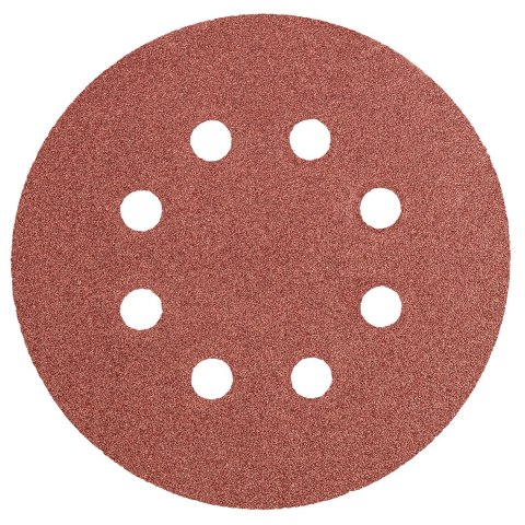 KRĄŻKI ŚCIERNE 125 MM, K100, 5 SZT., Z 8 OTWORAMI KRĄŻKI ŚCIERNE 125 MM, K100, 5 SZT., Z 8 OTWORAMI