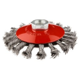 SZCZOTKA DRUCIANA TARCZOWA ODGIĘTA 115 MM x M14, INOX