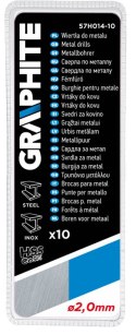 WIERTŁA DO METALU HSS-CO 2.0 MM, 10 SZT.