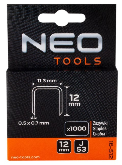 ZSZYWKI TY P J, 12 MM, 1000 SZT. ZSZYWKI TY P J, 12 MM, 1000 SZT.