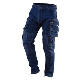 S PODNIE ROBOCZE DENIM, WZMOCNIENIA NA KOLANACH, ROZMIAR XXXL