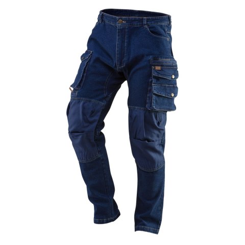 S PODNIE ROBOCZE DENIM, WZMOCNIENIA NA KOLANACH, ROZMIAR XXXL