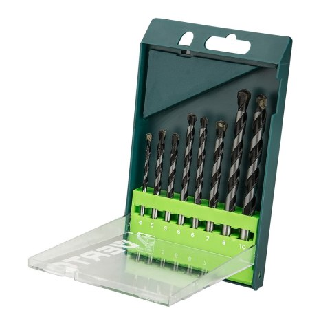 ZESTAW WIERTEŁ DO BETONU ZESTAW 8 SZT. - 4, 5, 5, 6, 6, 7, 8, 10 MM ZESTAW WIERTEŁ DO BETONU ZESTAW 8 SZT. - 4, 5, 5, 6, 6, 7, 8, 10 MM