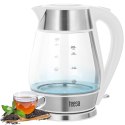 CZAJNIK ELEKTRYCZNY TEESA, SZKLANY + INOx, 2200 W, BIAŁY, 1,7 L