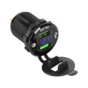 ŁADOWARKA SAMOCHODOWA 2xUSB Z FUNKCJĄ QUICK CHARGE I MIERNIKIEM NA PIĘCIA ŁADOWARKA SAMOCHODOWA 2xUSB Z FUNKCJĄ QUICK CHARGE I MIERNIKIEM NA PIĘCIA