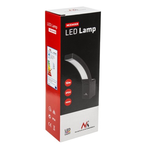 LAM PA ELEWACYJNA LED MACLEAN, 800LM, 10W, KOLOR ŚWIATŁA NATURALNY BIAŁY (4000K), KOLOR SZARY, MCE343 GR LAM PA ELEWACYJNA LED MACLEAN, 800LM, 10W, KOLOR ŚWIATŁA NATURALNY BIAŁY (4000K), KOLOR SZARY, MCE343 GR