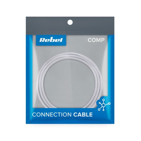 KABEL USB - USB TY PU C REBEL 100 CM BIAŁY KABEL USB - USB TY PU C REBEL 100 CM BIAŁY