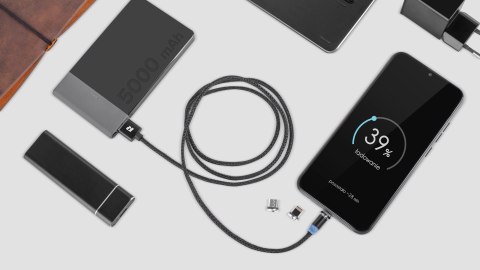 KABEL USB MAGNETYCZNY 3W1 MICROUSB, USB TY PU C, LIGHTNING 100 CM CZARNY KABEL USB MAGNETYCZNY 3W1 MICROUSB, USB TY PU C, LIGHTNING 100 CM CZARNY