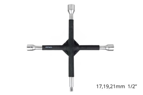 KLUCZ KRZYŻAKOWY GUMOWANY 17 MM 19 MM 21 MM 1/2" AMIO-02402 KLUCZ KRZYŻAKOWY GUMOWANY 17 MM 19 MM 21 MM 1/2" AMIO-02402