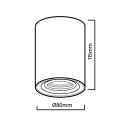 TUBA / O PRAWA NATYNKOWA MACLEAN,  PUNKTOWA, HALOGENOWA, OKRĄGŁA, ALUMINIOWA, GU10, 80x115MM, KOLOR BIAŁY, MCE422 W