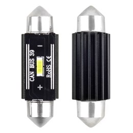 ŻARÓWKI LED CANBUS 1860 1SMD ULTRABRIGHT FESTOON C5W C10W C3W 39MM WHITE 12V 24V AMIO-02443