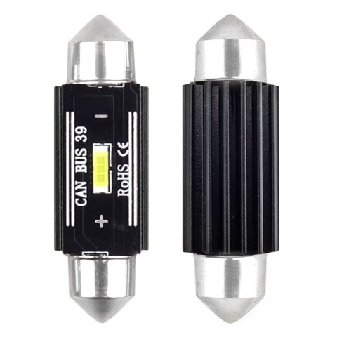 ŻARÓWKI LED CANBUS 1860 1SMD ULTRABRIGHT FESTOON C5W C10W C3W 39MM WHITE 12V 24V AMIO-02443 ŻARÓWKI LED CANBUS 1860 1SMD ULTRABRIGHT FESTOON C5W C10W C3W 39MM WHITE 12V 24V AMIO-02443