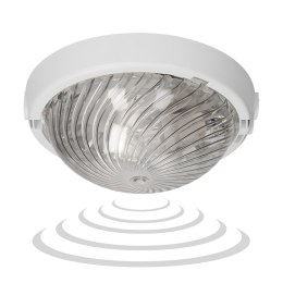 8080T-TRIO/MS/PL, O PRAWA OŚWIETLENIOWA Z MIKROFALOWYM CZUJNIKIEM RUCHU, 75W, E27, IP44, IK10,  POLIWĘGLAN  PRZEŹROCZYSTY, DŁAWICE