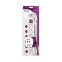 LISTWA ZASILAJĄCA "MULTISWITCH", 6 GNIAZD 2P+Z (SCHUKO), KABEL 3x1,5MM?, DŁUGOŚĆ 1,5M, Z WYŁĄCZNIKAMI  PODŚWIETLANYMI: GŁÓWNYM DW