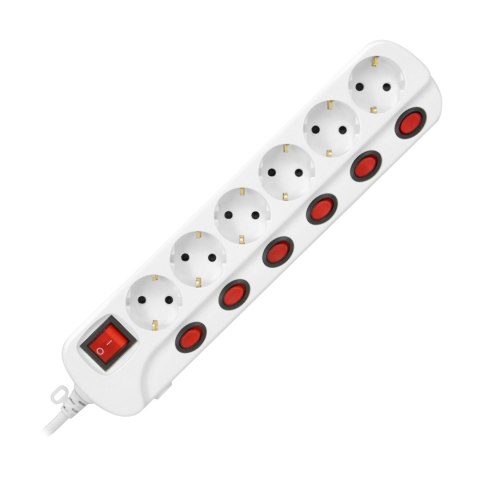 LISTWA ZASILAJĄCA "MULTISWITCH", 6 GNIAZD 2P+Z (SCHUKO), KABEL 3x1,5MM?, DŁUGOŚĆ 1,5M, Z WYŁĄCZNIKAMI PODŚWIETLANYMI: GŁÓWNYM DW LISTWA ZASILAJĄCA "MULTISWITCH", 6 GNIAZD 2P+Z (SCHUKO), KABEL 3x1,5MM?, DŁUGOŚĆ 1,5M, Z WYŁĄCZNIKAMI PODŚWIETLANYMI: GŁÓWNYM DW