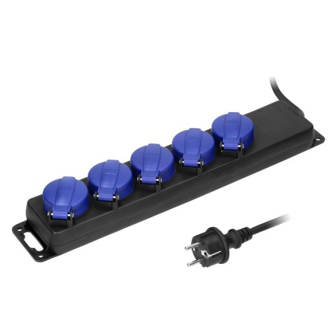 PRZEDŁUŻACZ WARSZTATOWY BRYZGOSZCZELNY IP44, 5 GNIAZD 2P+Z (SCHUKO) IP44, PRZEWÓD GUMOWY, H05RR-F 3x1,5MM?, DŁUGOŚĆ 3M PRZEDŁUŻACZ WARSZTATOWY BRYZGOSZCZELNY IP44, 5 GNIAZD 2P+Z (SCHUKO) IP44, PRZEWÓD GUMOWY, H05RR-F 3x1,5MM?, DŁUGOŚĆ 3M