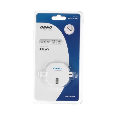 PRZEKAŹNIK PODTYNKOWY (DO PUSZKOWY) ORNO SMART HOME STEROWANY BEZ PRZEWODOWO, Z ODBIORNIKIEM RADIOWYM, OBCIĄŻENIE 1000W PRZEKAŹNIK PODTYNKOWY (DO PUSZKOWY) ORNO SMART HOME STEROWANY BEZ PRZEWODOWO, Z ODBIORNIKIEM RADIOWYM, OBCIĄŻENIE 1000W