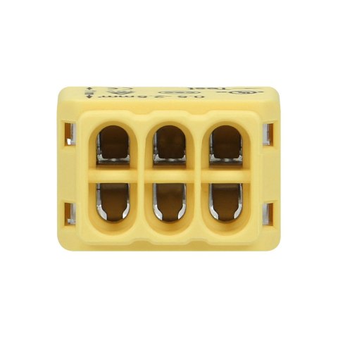 ZŁĄCZKA INSTALACYJNA WCISKANA 6- PRZEWODOWA; NA DRUT 0,75-2,5MM?; IEC 300V/24A; BLISTER 10 SZT. ZŁĄCZKA INSTALACYJNA WCISKANA 6- PRZEWODOWA; NA DRUT 0,75-2,5MM?; IEC 300V/24A; BLISTER 10 SZT.
