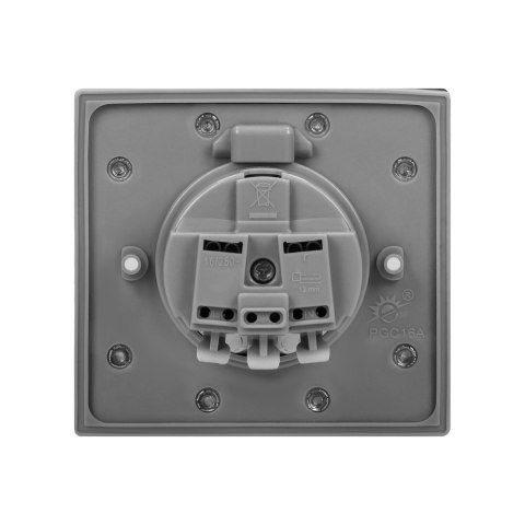 GNIAZDO ELEKTRYCZNE, HERMETYCZNE, DO PUSZKOWE, IP44, STAL NIERDZEWNA, WERSJA SCHUKO GNIAZDO ELEKTRYCZNE, HERMETYCZNE, DO PUSZKOWE, IP44, STAL NIERDZEWNA, WERSJA SCHUKO