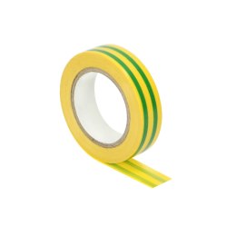 ZESTAW 10 TAŚM IZOLACYJNYCH 15MM, ŻÓŁTO/ZIELONA, UNIE PALNIONA, GRUBOŚĆ 0,13MM, DŁUGOŚĆ 10M