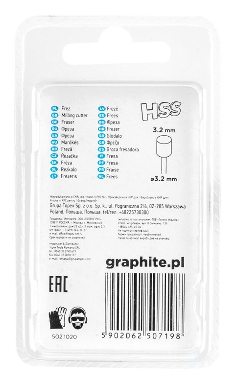 FREZ HSS WALEC 3.2 MM, TRZ PIEŃ 3.2 MM, 2 SZT. FREZ HSS WALEC 3.2 MM, TRZ PIEŃ 3.2 MM, 2 SZT.