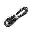 KABEL MICROUSB MACLEAN, WS PIERAJĄCY FAST CHARGE 2.4A,  PRZESYŁ DANYCH, 5V/2.4A, CZARNY, DŁ. 1M, MCE473