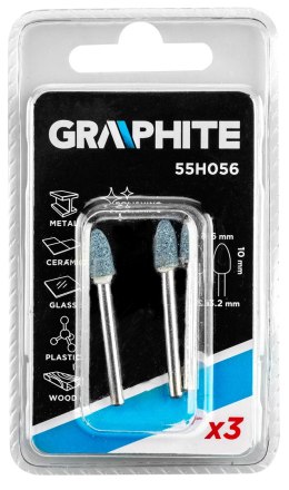 KAMIEŃ SZLIFIERSKI  POCISK 6 x 10 MM, TRZ PIEŃ 3.2 MM, 3 SZT.