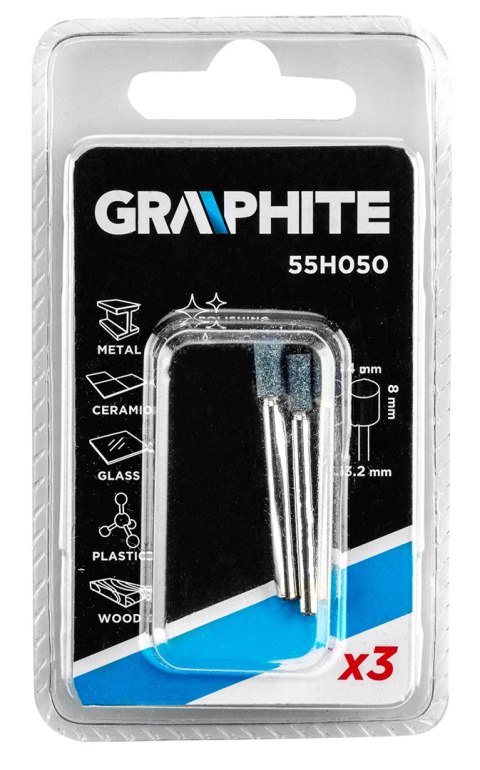 KAMIEŃ SZLIFIERSKI WALEC 4 x 8 MM, TRZ PIEŃ 3.2 MM, 3 SZT. KAMIEŃ SZLIFIERSKI WALEC 4 x 8 MM, TRZ PIEŃ 3.2 MM, 3 SZT.