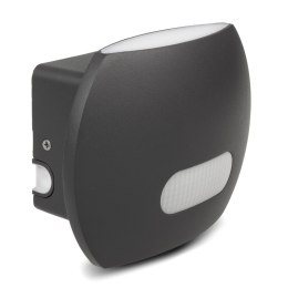 LAM PA LED MACLEAN, ŚCIENNA, Z CZUJNIKIEM PIR, PC+ALU, 20W, 1600LM, IP65, NEUTRAL WHITE 4000K, SZARA, MCE366