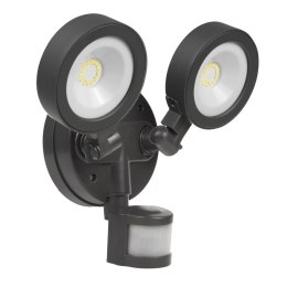 LAM PA LED MACLEAN, ŚCIENNA, Z CZUJNIKIEM PIR, PC+ALU, 20W, 1900LM, IP65, NEUTRAL WHITE 4000K, SZARA, MCE368