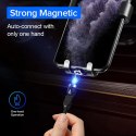 MAGNETYCZNY KABEL MACLEAN, KĄTOWY, WS PIERA FAST CHARGING, USB C 3W1, 9V/2A, 5V/3A, NYLONOWY O PLOT W KOLORZE CZARNYM, 2M, MCE47