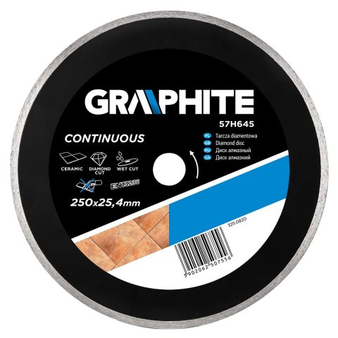 TARCZA DIAMENTOWA 250 x 25.4 MM, PEŁNA TARCZA DIAMENTOWA 250 x 25.4 MM, PEŁNA
