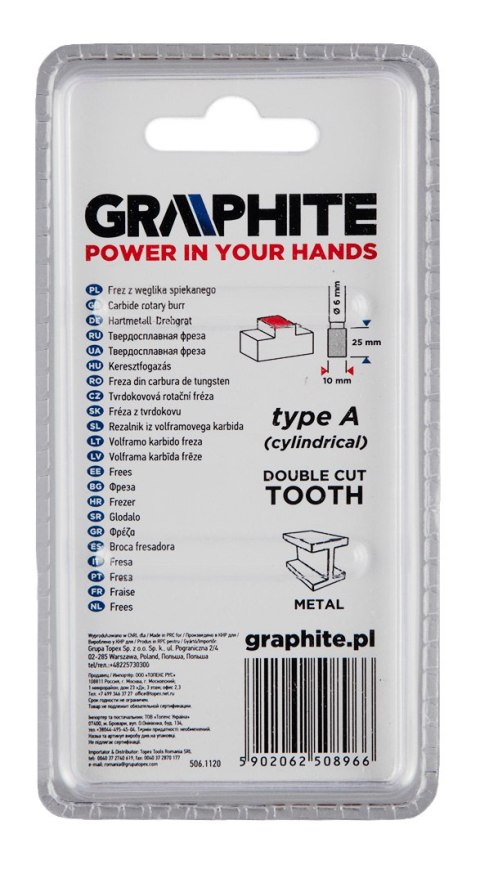 FREZ DO METALU HM, TY P A (WALCOWY), 10 x 25 MM, TRZ PIEŃ 6 x 45 MM FREZ DO METALU HM, TY P A (WALCOWY), 10 x 25 MM, TRZ PIEŃ 6 x 45 MM