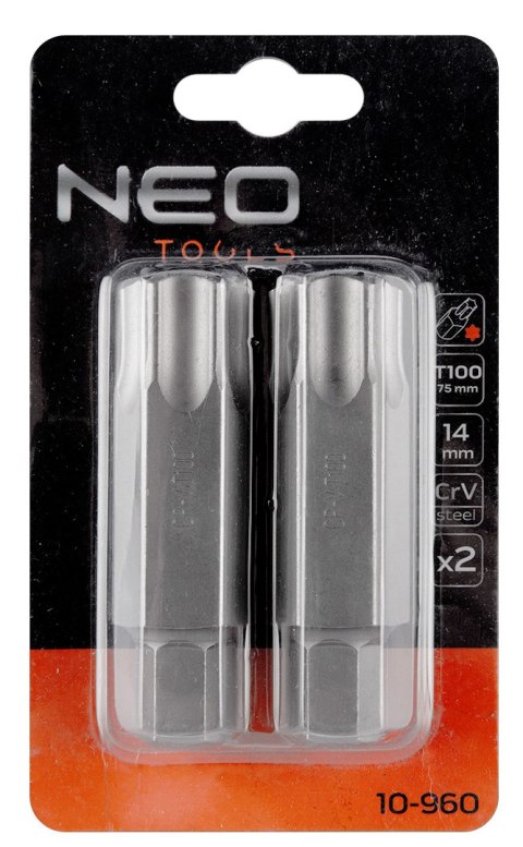 KOŃCÓWKA TORX T100 x 75 MM, S2 x 2 SZT. KOŃCÓWKA TORX T100 x 75 MM, S2 x 2 SZT.