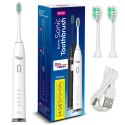 SZCZOTECZKA SONICZNA DO ZĘBÓW PROMEDIx, KOLOR BIAŁY, 5 TRYBÓW, TIMER, WSKAŹNIK  POZIOMU NAŁ. BATERII, 2 KOŃCÓWKI I KABEL USB, PR