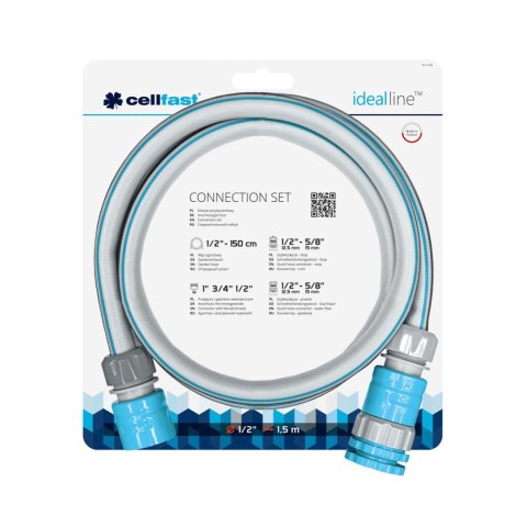 ZESTAW PRZYŁĄCZENIOWY 1/2" 1,5M CELLFAST ZESTAW PRZYŁĄCZENIOWY 1/2" 1,5M CELLFAST