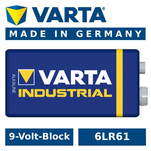 1x BATERIA R9V R-9 6LR61 9V R-9 ALKAICZNA VARTA INDUSTRIAL 1x BATERIA R9V R-9 6LR61 9V R-9 ALKAICZNA VARTA INDUSTRIAL