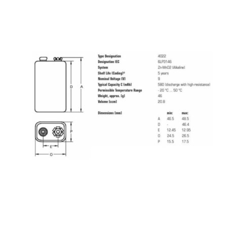 20x BATERIA R9V 6LR61 9V ALKALICZNE VARTA INDUSTRIAL 20x BATERIA R9V 6LR61 9V ALKALICZNE VARTA INDUSTRIAL