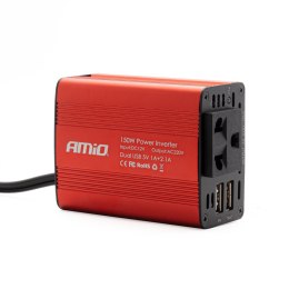 PRZETWORNICA NA PIĘCIA 12V/230V 150W/300W 2xUSB  PI01 AMIO-02468