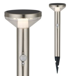 SOLARNA LAM PA LED MACLEAN, Z CZUJNIKIEM, 3 TRYBY,WBIJANA, LI-ION 18650, IP44, 3,7V, 1200 MAH, CHROM MATT, MCE465 C/M