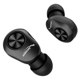 DOUSZNE SŁUCHAWKI TWS BT 5.1 AUDIOCORE Z BAZĄ DO ŁADOWANIA 300MAH, SŁUCHAWKI 30MAH, CZARNE AC580