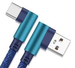 KK21U KABEL USB - USB C KĄTOWY BLUE