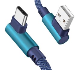 KK21U KABEL USB - USB C KĄTOWY BLUE