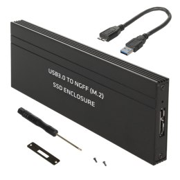OBUDOWA DYSKU MACLEAN, SSD M.2, NGFF, USB 3.0, ROZMIARY 2230/2240/2260/2280, ALUMINIOWA OBUDOWA, MCE582